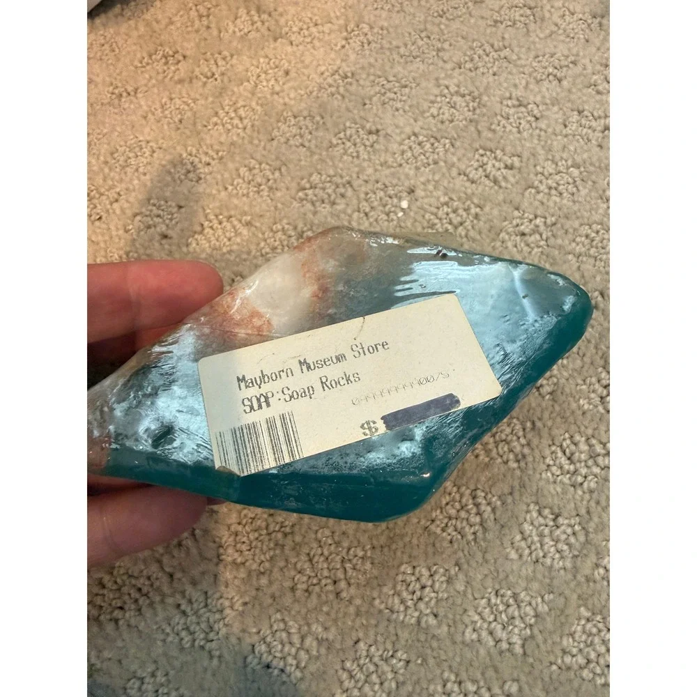 SoapRocks Aquamarine Gemstone Soap T.S. Pink Teal Crystal Rock 6oz New Sealed